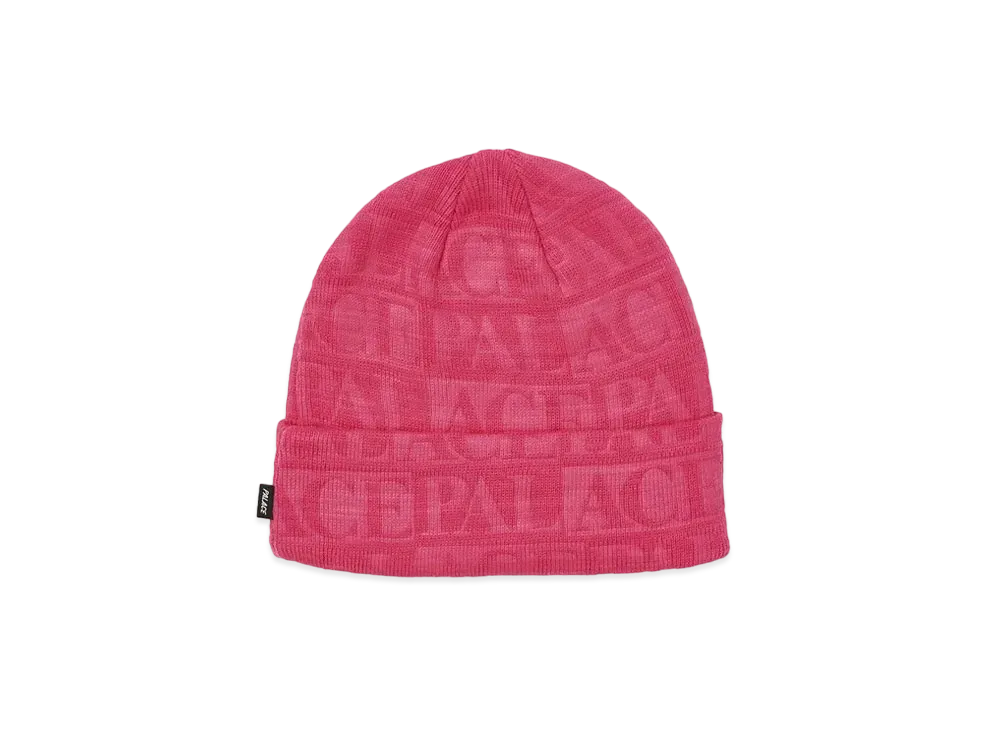 PALACE EMBOSS REPEAT BEANIE "Pink"