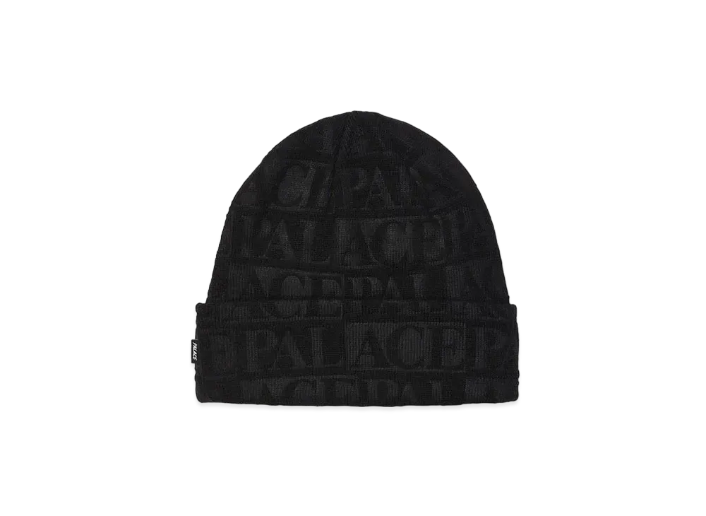 PALACE EMBOSS REPEAT BEANIE "Black"