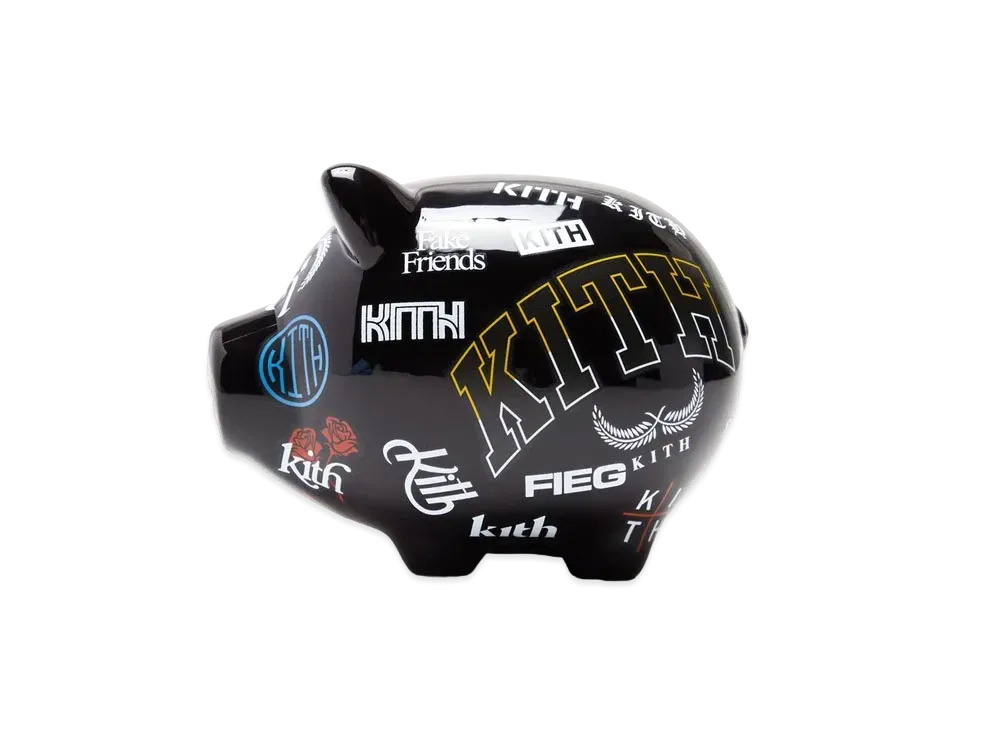 Kith Novelty Logo Piggy Bank "Black"