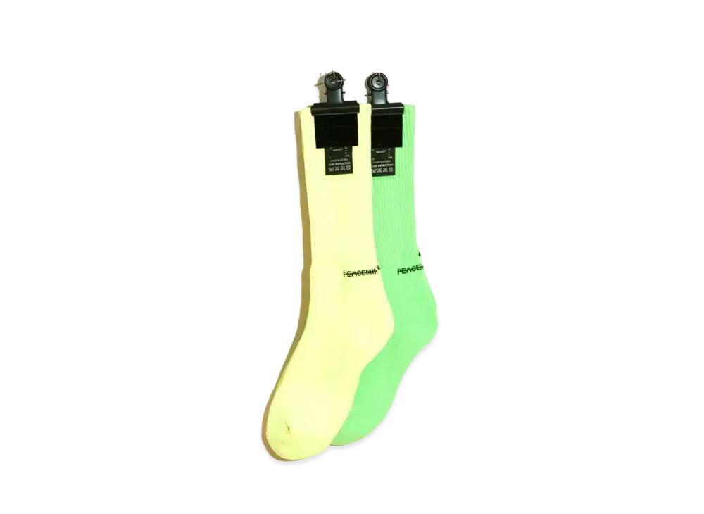 PEACEMINUSONE PMO SOCKS #2 NEON "Yellow/Green" / G-DRAGON