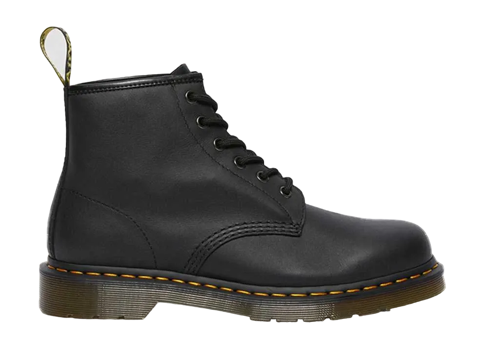 ドクターマーチン 101 イエローステッチ 6 ホール ブーツ "ブラック"