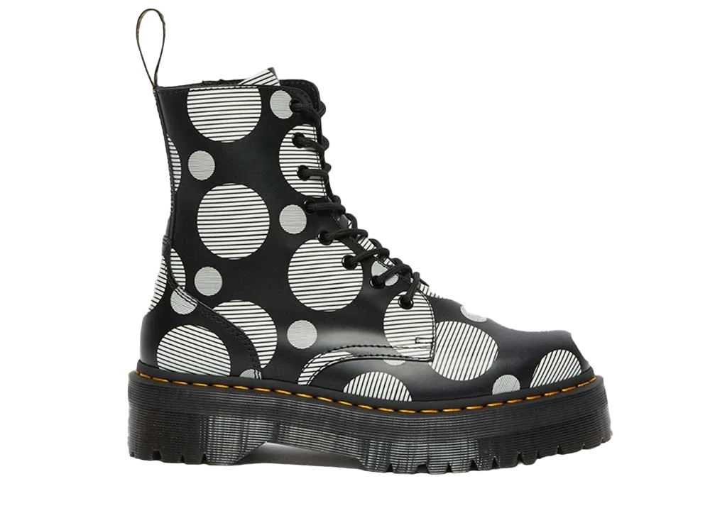 ドクターマーチン ジェイドン ポルカドット 8ホール ブーツ "ブラック"