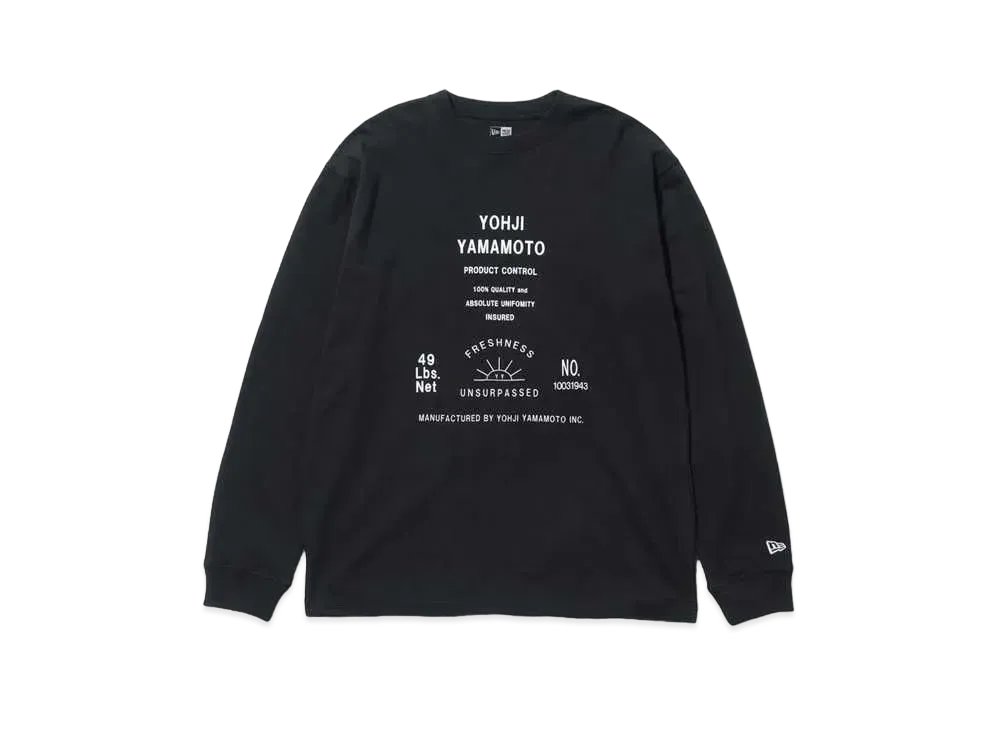 NEW ERA Yohji Yamamoto FW21 1993 ARTWORK LONG SLEEVE COTTON T-SHIRT "Black"