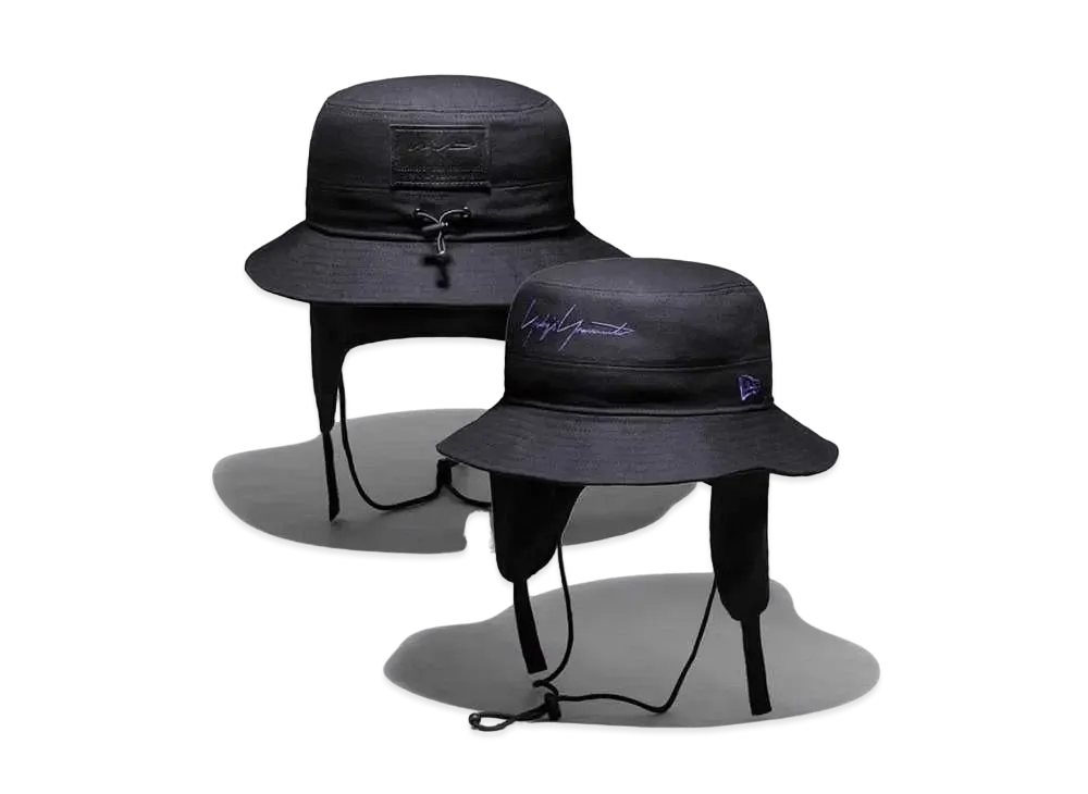 NEW ERA Yohji Yamamoto FW21 ADVENTURE DOG EARDUCK CANVAS LEATHER PATCH "Black"