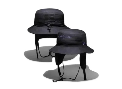 NEW ERA Yohji Yamamoto FW21 ADVENTURE DOG EARDUCK CANVAS LEATHER PATCH "Black"