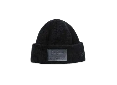 NEW ERA Yohji Yamamoto FW21 CUFFKNIT SHORT WAFFLE LEATHER PATCH "Black"