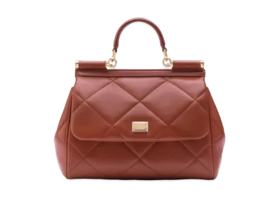 Dolce&Gabbana Sicily Bag Small Matrasse Aria Calfskin "Brown"