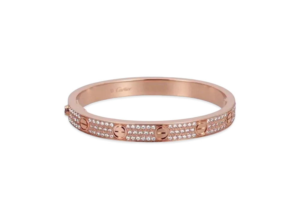 Cartier Love Bracelet, Diamond-Pave "Pink Gold/Diamond"