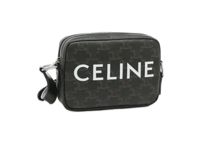 CELINE MINI MESSENGER IN TRIOMPHE CANVAS WITH CELINE PRINT"BLACK"