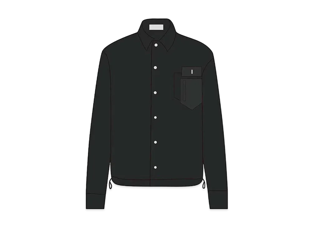 ディオール x サカイ キルティング オーバーシャツ コットンファイユ "ブラック"