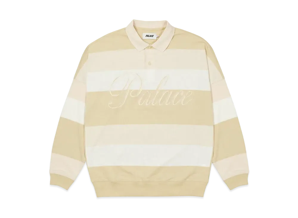 PALACE CLASSIC STRIPE DROP SHOULDER POLO "Creams"