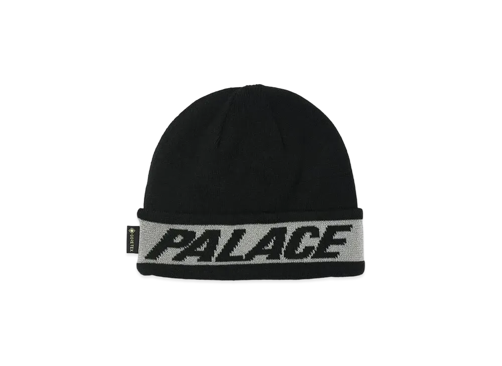 PALACE REFLECTIVE JACQUARD GORE-TEX BEANIE "Black"