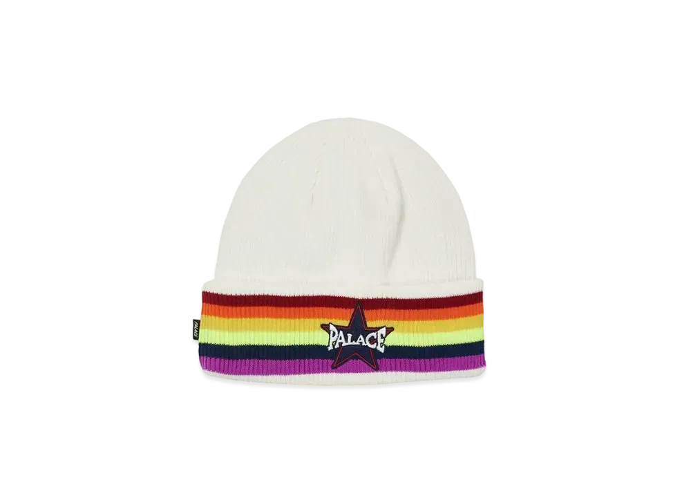 PALACE RAINBOW BEANIE "White"