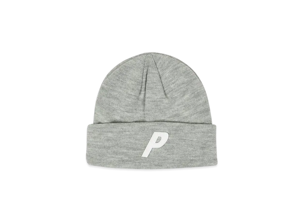 PALACE P BEANIE "Light Grey Marl"