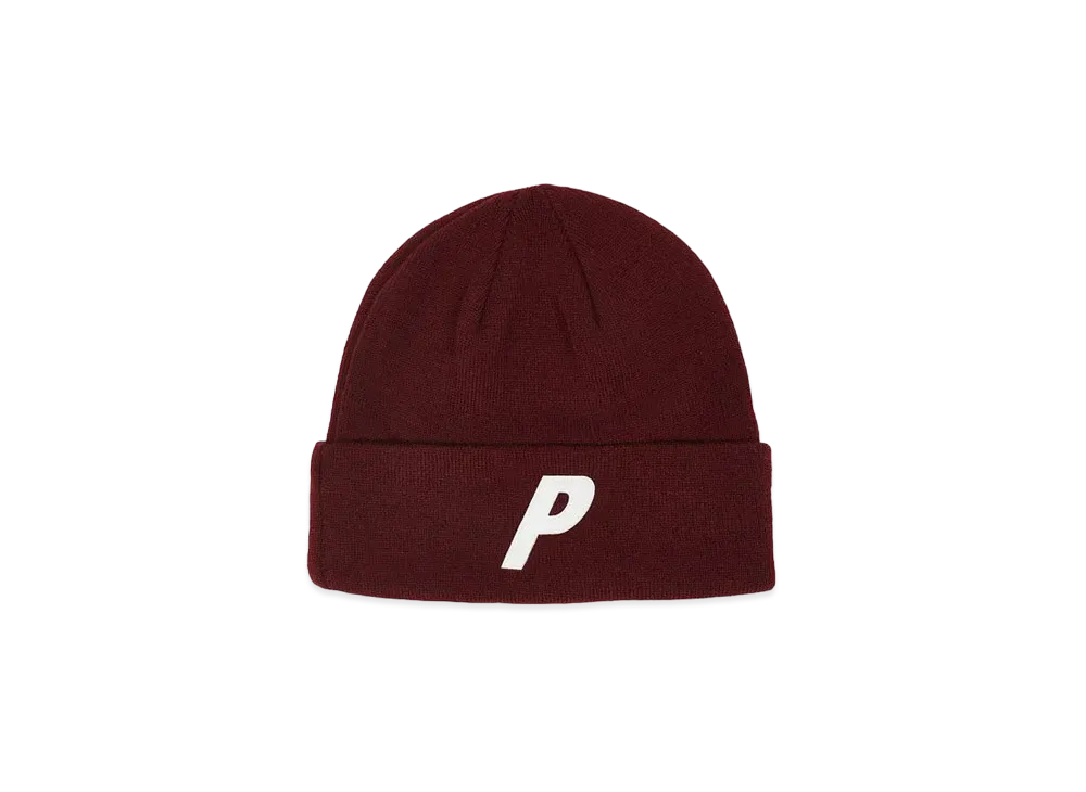 PALACE P BEANIE "Burgundy"