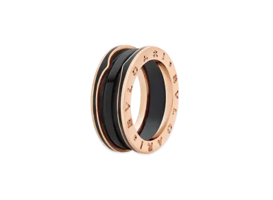 BVLGARI B.Zero 1 Ring "Black/Pink Gold/Ceramic"