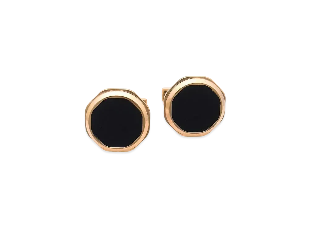 BVLGARI Octo Cufflinks Onyx "Black/Pink Gold"