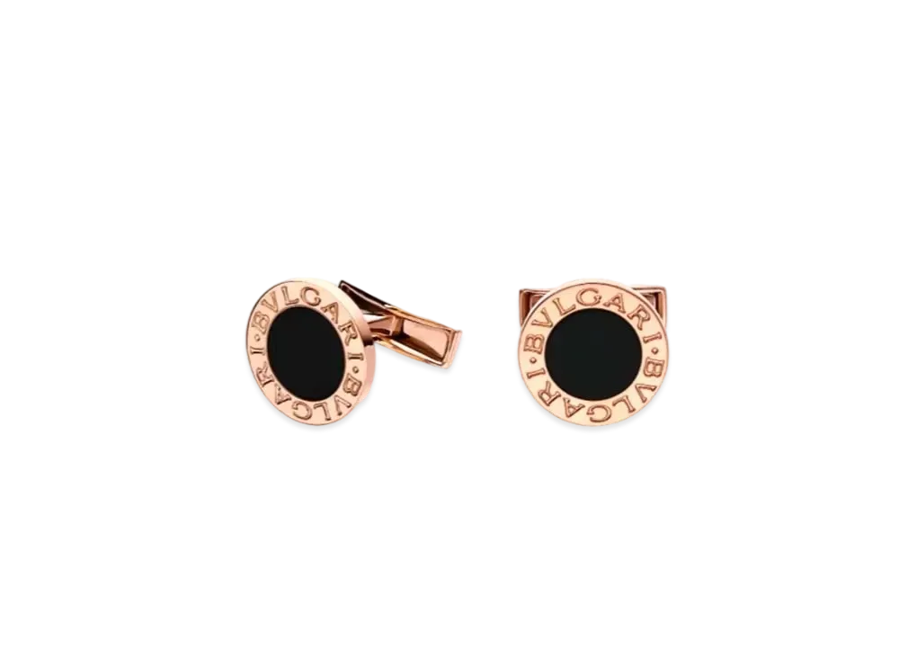 BVLGARI BVLGARI Cufflinks Onyx "Black / Pink Gold"
