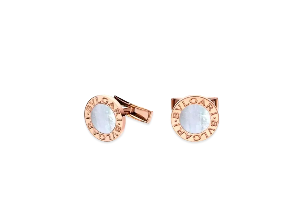 BVLGARI BVLGARI Cufflinks Mother Of Pearl "White/Pink Gold"