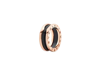 BVLGARI B.Zero 1 Ring "Black/Pink Gold/Ceramic"