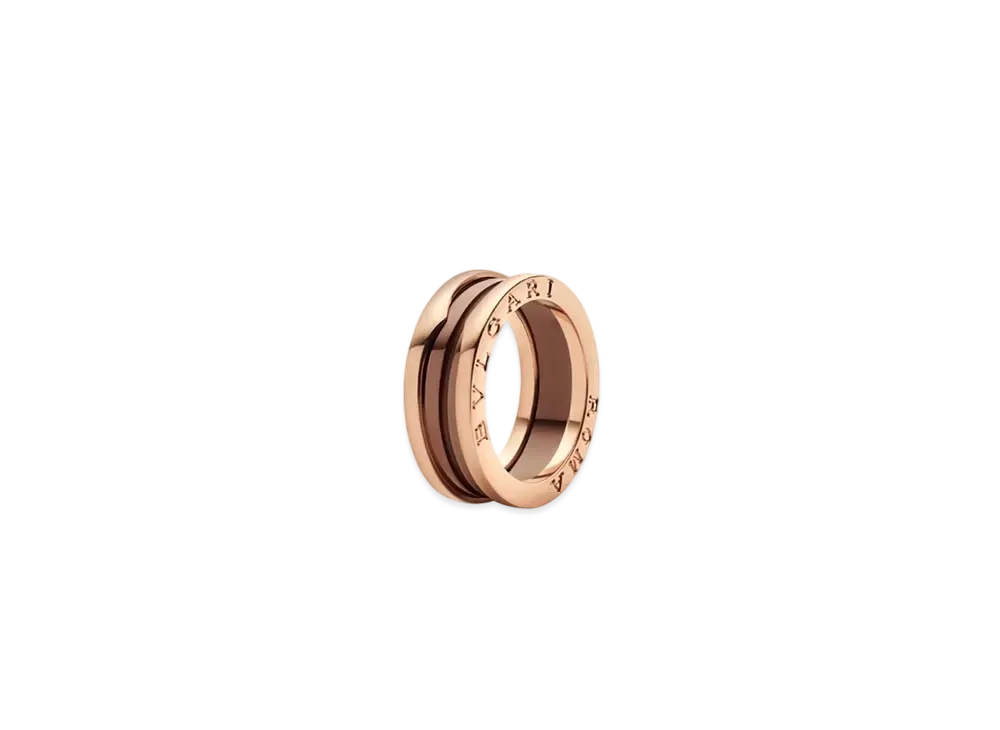 BVLGARI B.Zero 1 Ring "Bronze/Pink Gold/Ceramic"