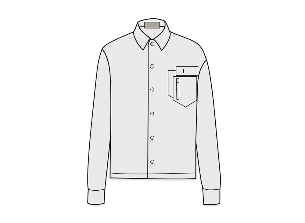 ディオール x サカイ キルティング オーバーシャツ コットンファイユ "ホワイト" 213C582A4451_C080