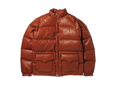 A BATHING APE LEATHER CLASSIC JACKET "Brown"