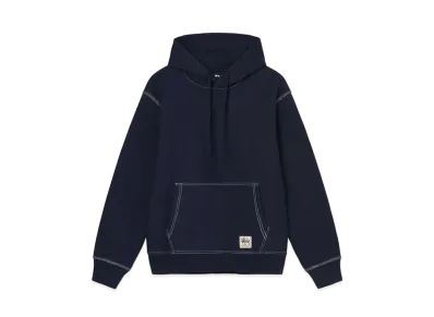 Stussy CONTRAST STITCH LABEL HOOD "Navy"