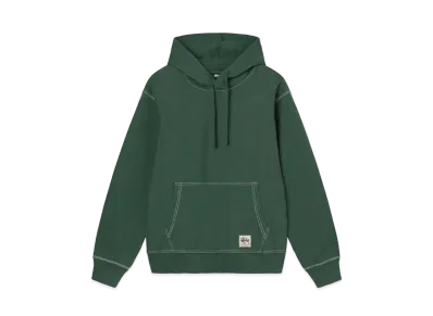 Stussy CONTRAST STITCH LABEL HOOD "Forest"