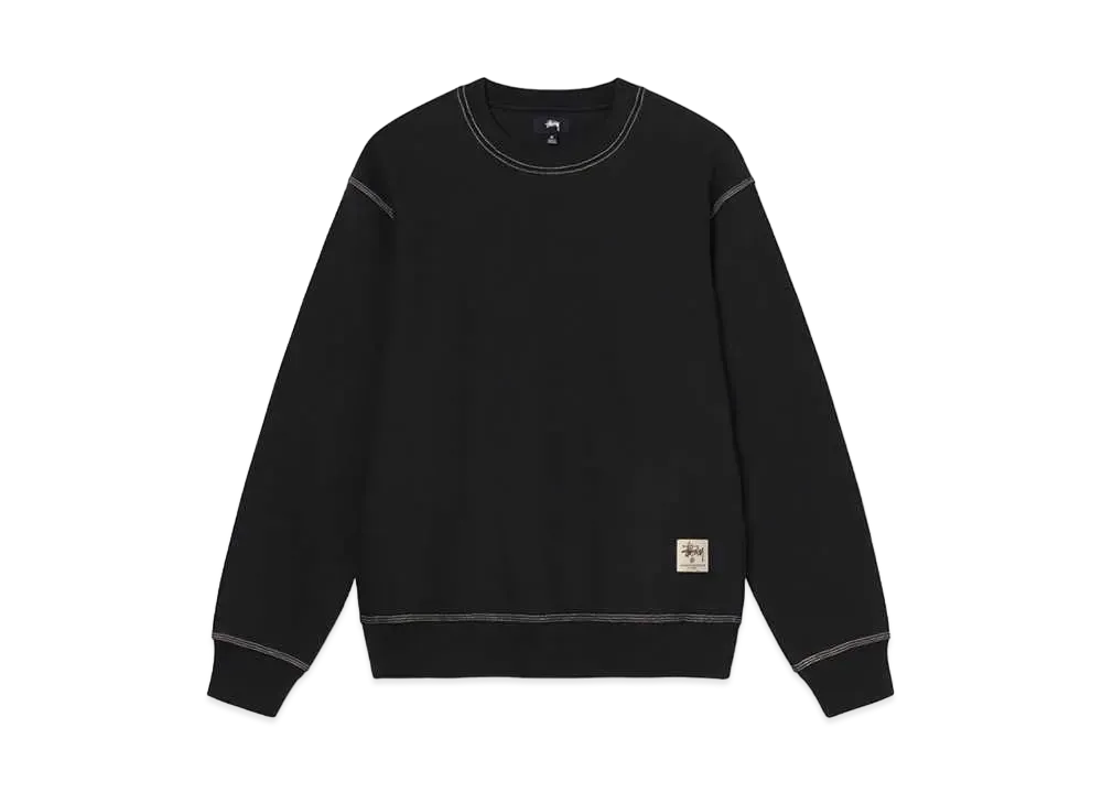 Stussy CONTRAST STITCH LABEL CREW "Black"