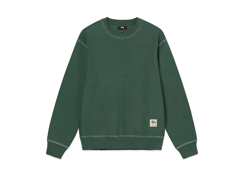 Stussy CONTRAST STITCH LABEL CREW "Forest"