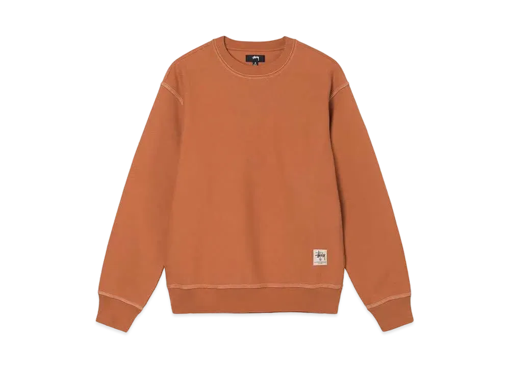 Stussy CONTRAST STITCH LABEL CREW "Ochre"