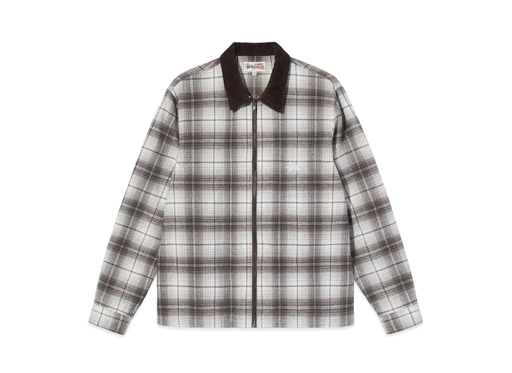 Stussy Frank Plaid Zip LS Shirt "Brown"
