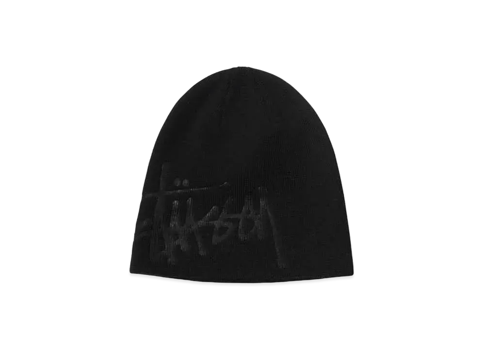 Stussy DEBOSSED STOCK LOGO BEANIE "Black"