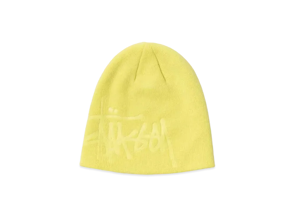 Stussy DEBOSSED STOCK LOGO BEANIE "Neon Green"