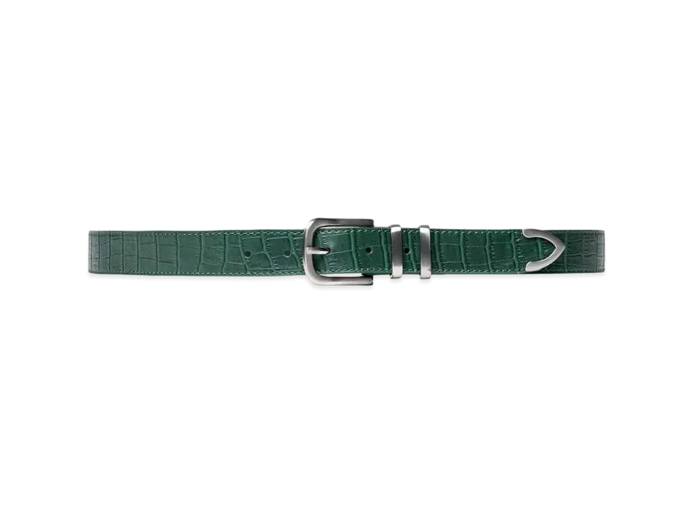 Stussy GATOR LEATHER DRESS BELT "Green"