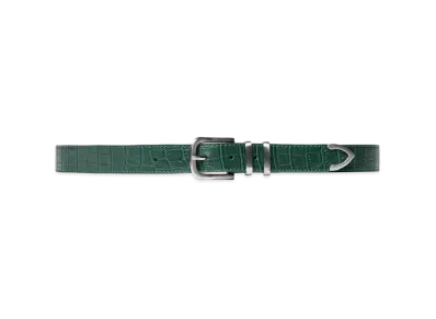 Stussy GATOR LEATHER DRESS BELT "Green"