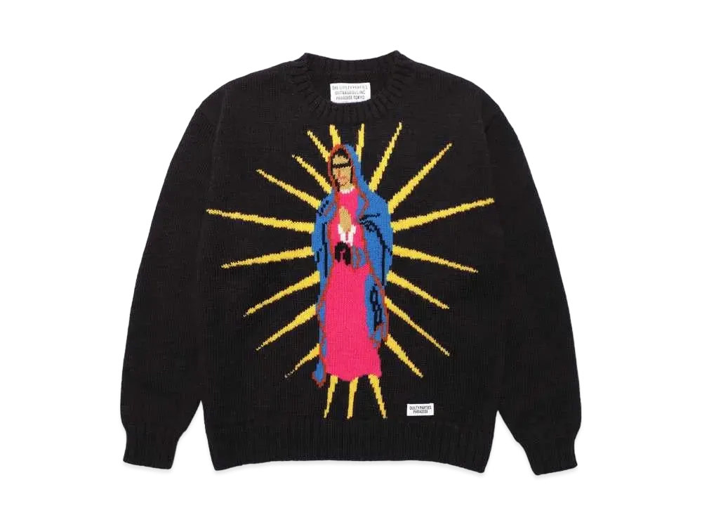 WACKO MARIA KNIT JACQUARD SWEATER "Black"