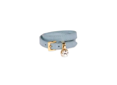 MIU MIU Crocodile Printed Leather Bracelet "Sky Blue"