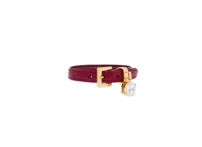 MIU MIU Crocodile Printed Leather Bracelet "Red"