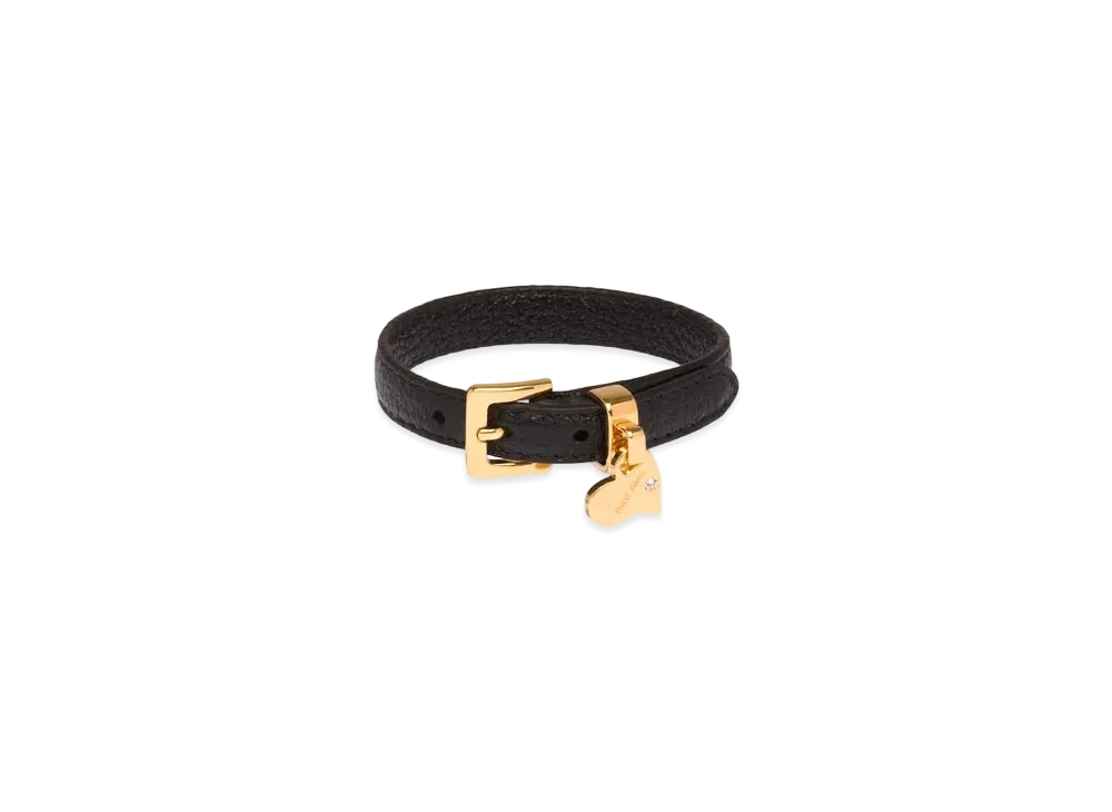 MIU MIU Madras Leather Bracelet "Black"