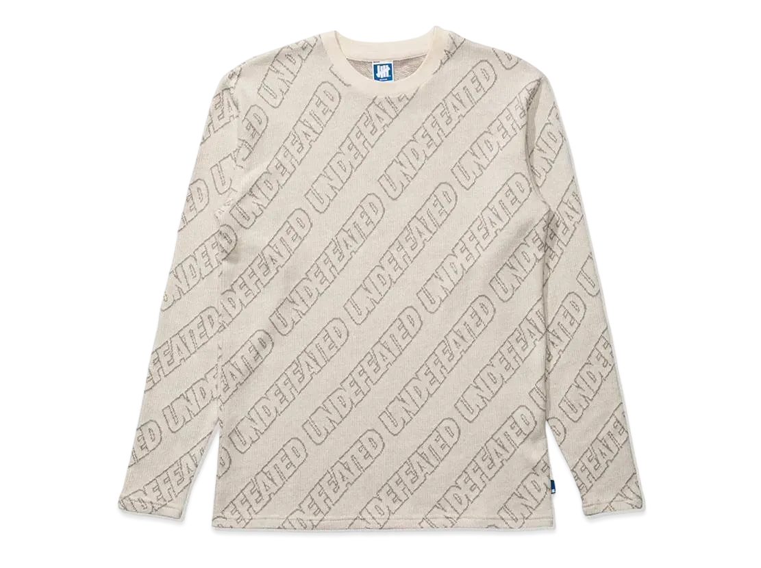 UNDEFEATED JACQUARD L/S TEE - 10085 "White"