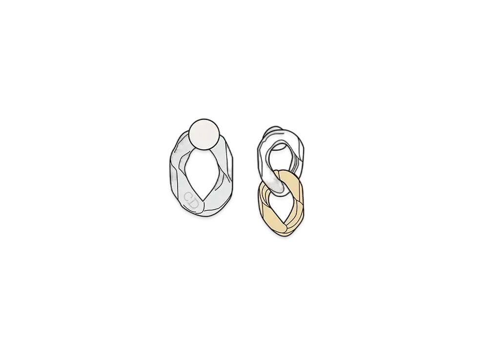 Dior x Sacai Pierce Brass & Resin Pearl