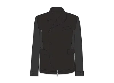 Dior x Sacai Double Brest Jacket Wool Twill "Black"