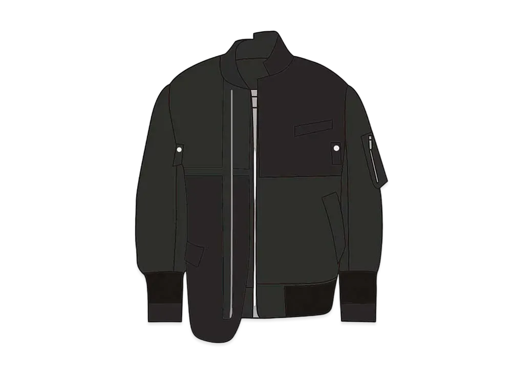 Dior x Sacai Hybrid Bomber Jacket Technical Twill "Black"