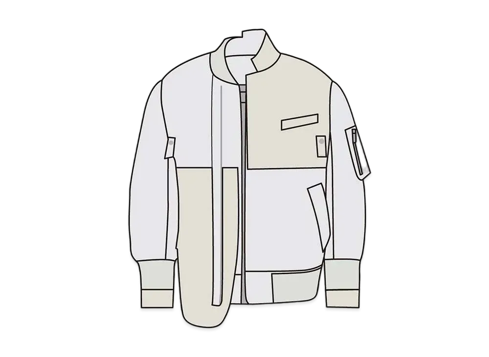 Dior x Sacai Hybrid Bomber Jacket Technical Twill "White"