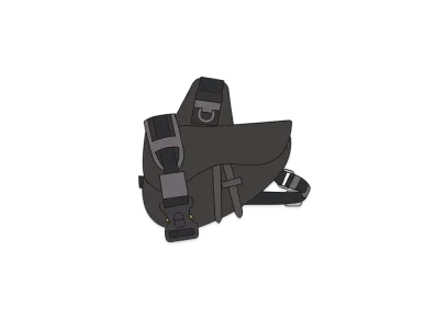 Dior x Sacai Saddle Bag Technical Fabric & Grained Calafskin "Black"