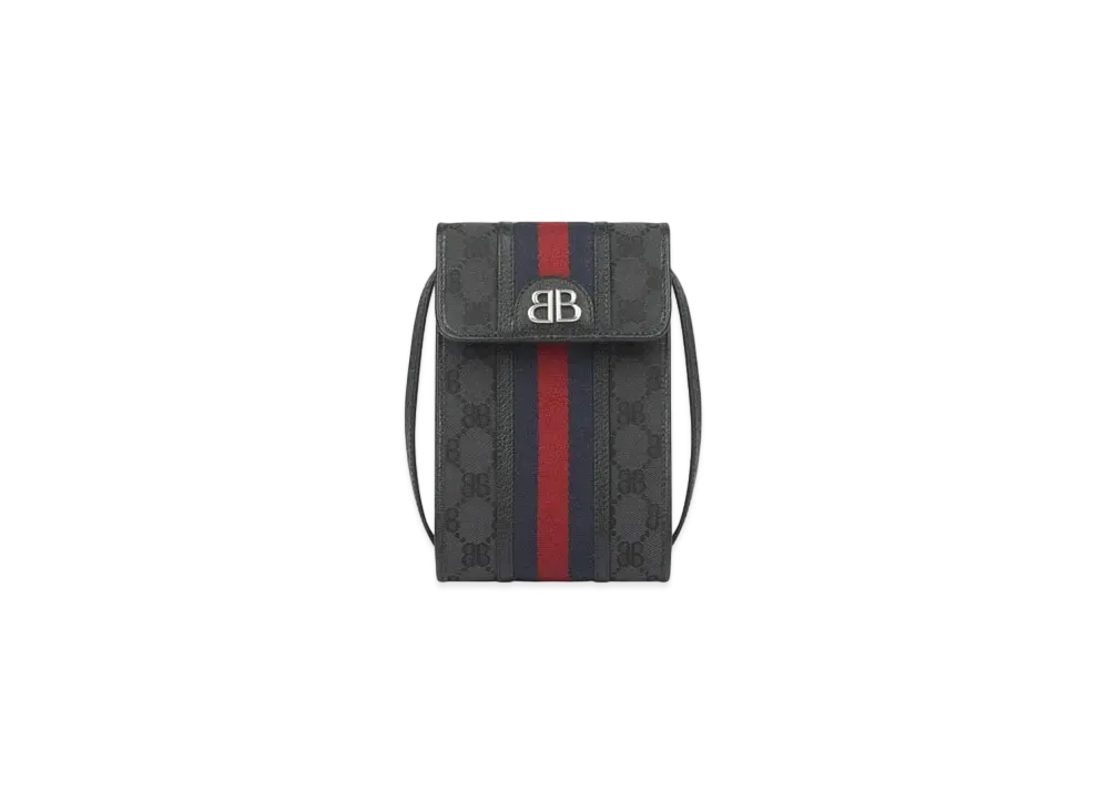 GUCCI x BALENCIAGA The Hacker Smartphone Bag Canvas Jacquard "Black"