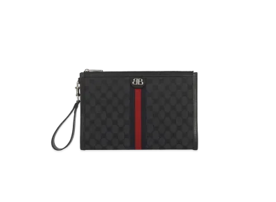 GUCCI x BALENCIAGA The Hacker Pouch Canvas Jacquard "Black"