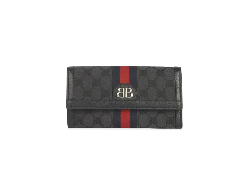 GUCCI x BALENCIAGA The Hacker Continental Wallet Canvas Jacquard "Black"